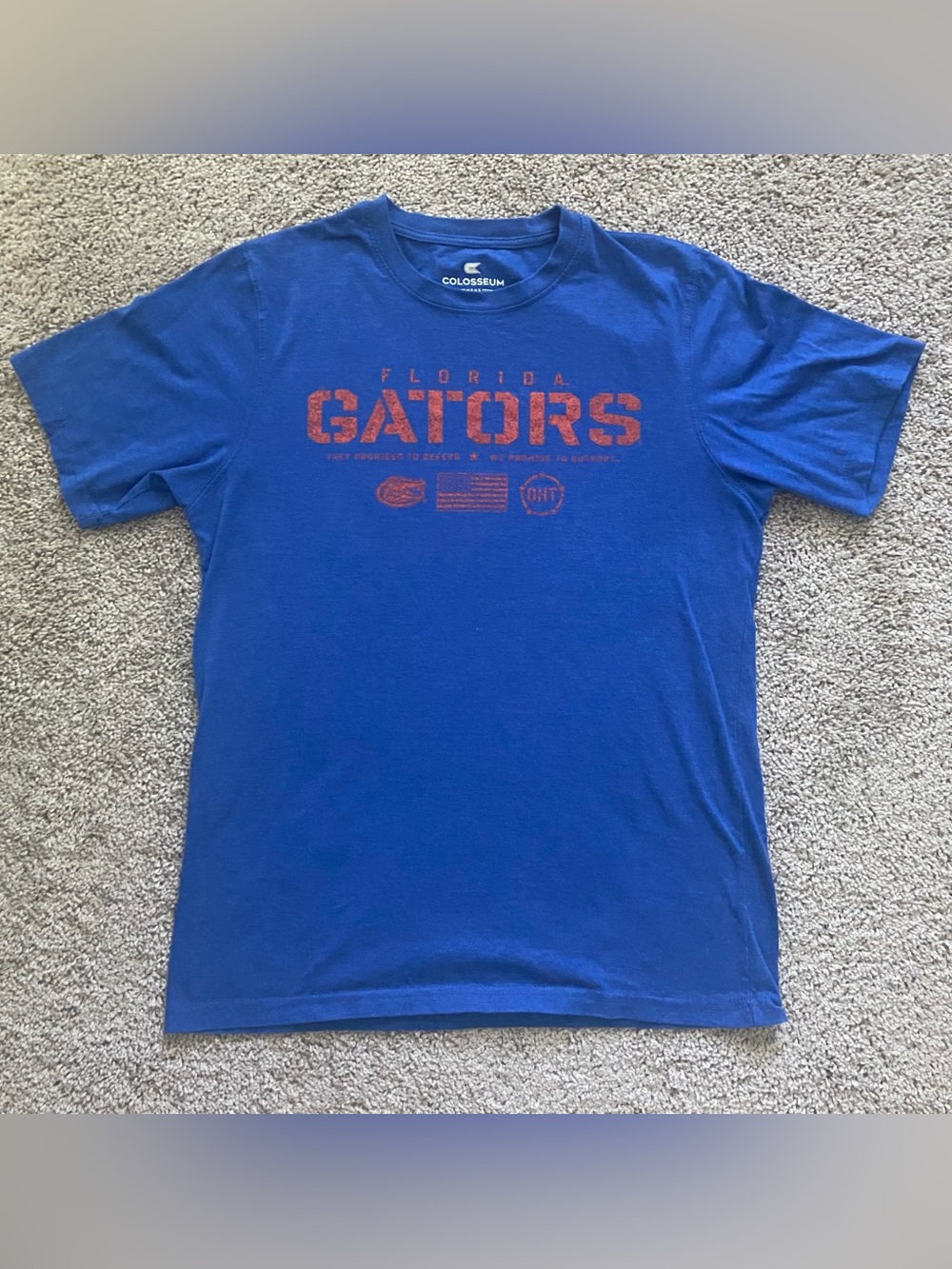 Florida Gators T Shirt OHT Military USA Flag Blue Short Sleeve Men Medium